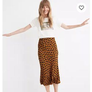 Madewell Leopard Painted Spots Slip Skirt